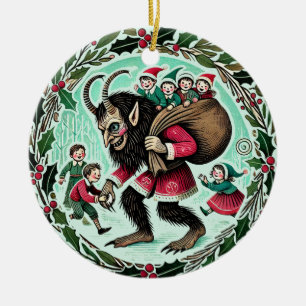 Krampus Christmas                                  Ceramic Ornament