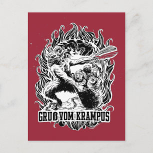 Krampus Christmas in Black Holiday Postcard