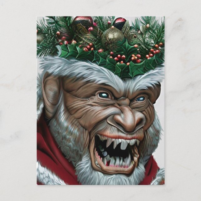 Krampus Christmas  Jigsaw Puzzle Postcard (Front)