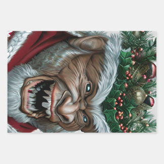 Krampus Christmas  Jigsaw Puzzle Postcard Food Lab Wrapping Paper Sheet
