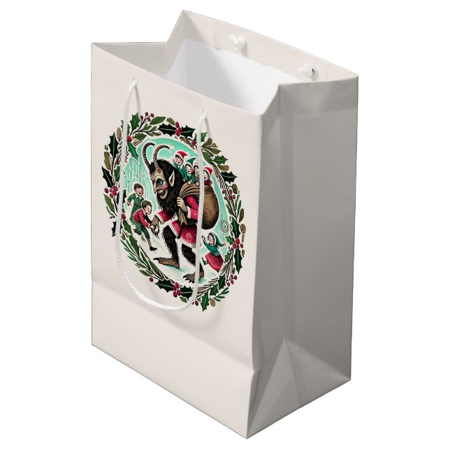 Krampus Christmas                                  Medium Gift Bag (Front Angled)