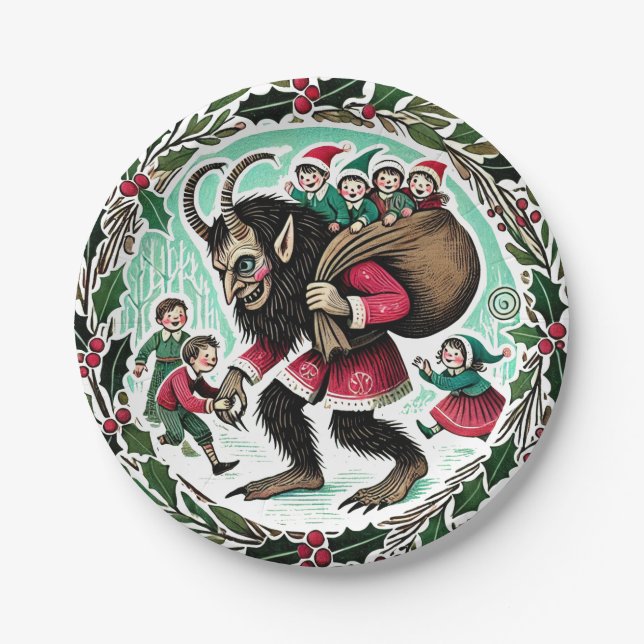 Krampus Christmas                                  Paper Plate (Front)
