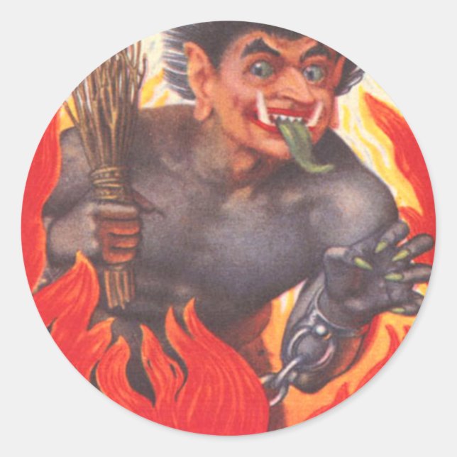 Krampus Classic Round Sticker (Front)