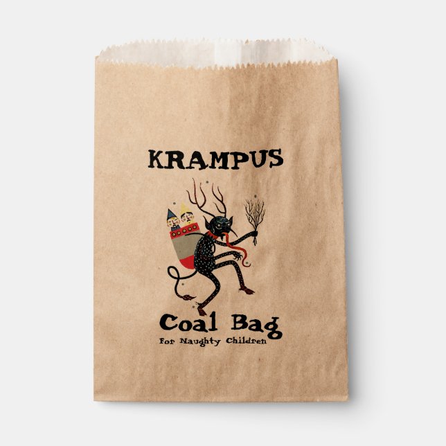 Krampus Coal Bad For Naughty Children Favour Bag (Front)