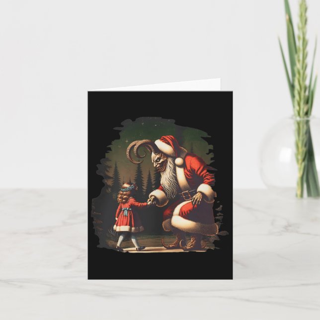 Krampus Dark Christmas Merry Krampus Holiday Horro Card (Front)