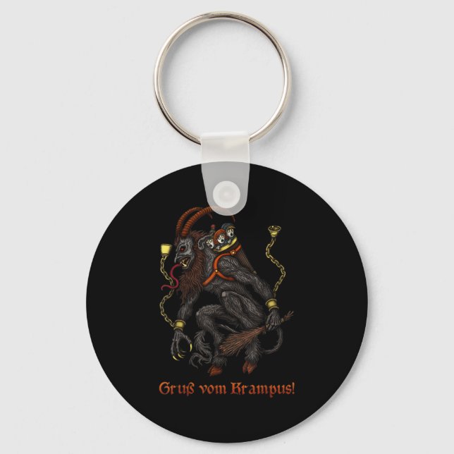 Krampus Dark Christmas Merry Krampus Holiday Horro Key Ring (Front)