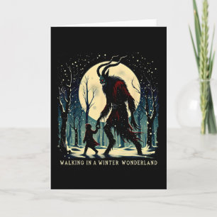 Krampus Dark Winter Holiday Walking In A Winter Wo Card