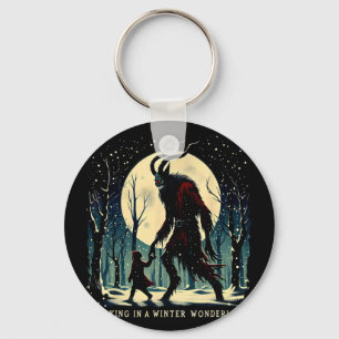 Krampus Dark Winter Holiday Walking In A Winter Wo Key Ring