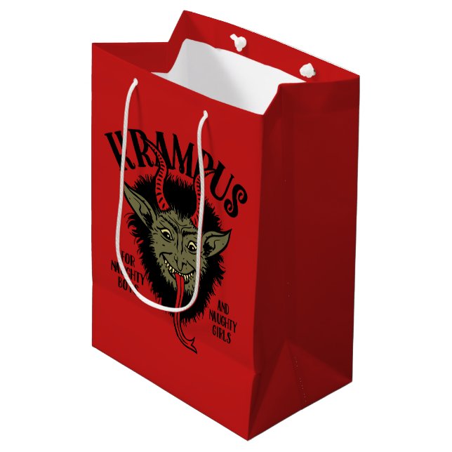 Krampus Face Naughty Gift Bag (Front Angled)