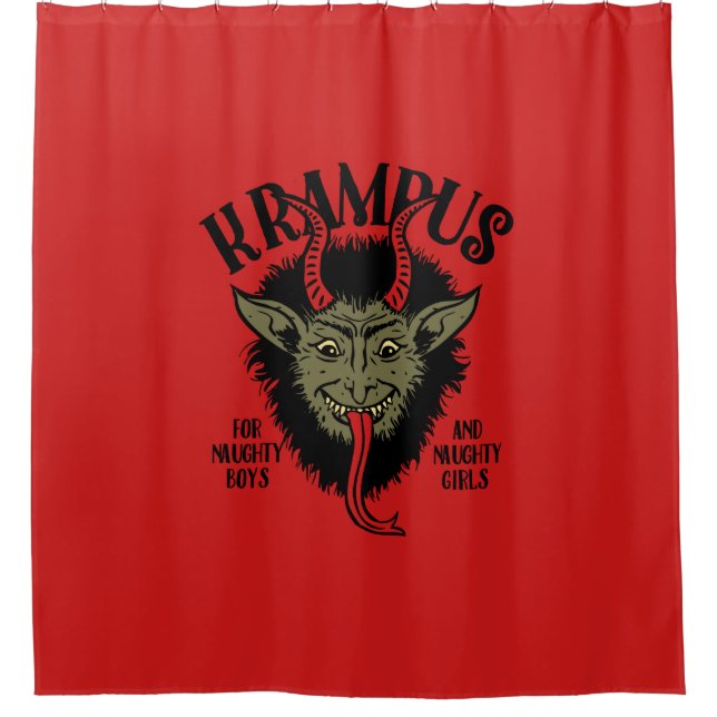 Krampus Face Naughty Shower Curtain (Front)