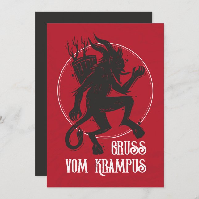Krampus Gruss Vom Krampus Christmas Holiday Card (Front/Back)