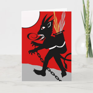 Krampus is Coming, Krampusnacht Beast in Chains Holiday Card