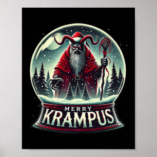 Krampus Is Coming To Town Horror Merry Krampus Chr Poster