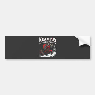 Krampus is Coming to Town Krampus Christmas  Bumper Sticker