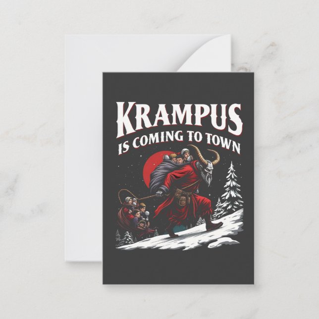 Krampus is Coming to Town Krampus Christmas  Card (Front)