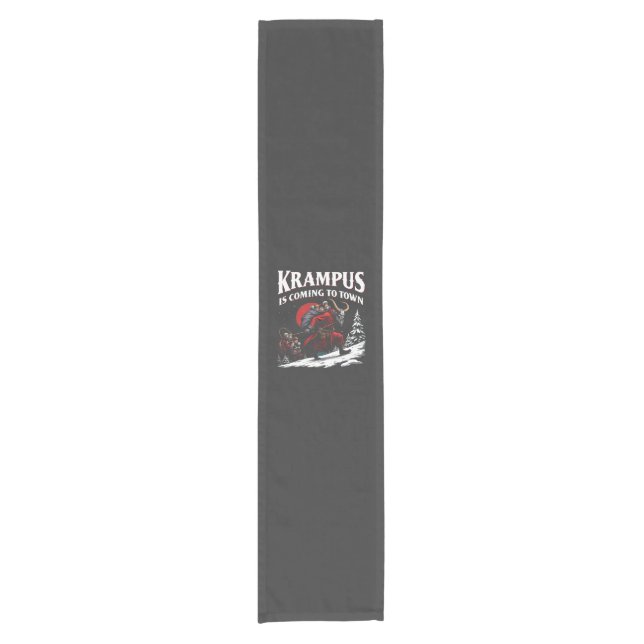 Krampus is Coming to Town Krampus Christmas  Short Table Runner (Front)