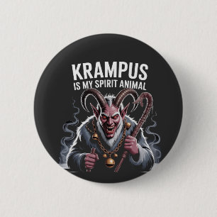Krampus Is My Spirit Animal Christmas Funny 6 Cm Round Badge