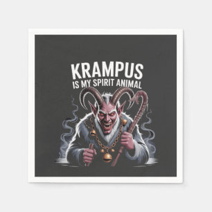 Krampus Is My Spirit Animal Christmas Funny Napkin