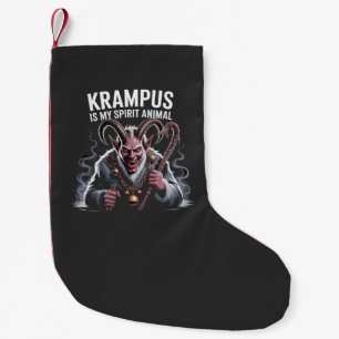 Krampus Is My Spirit Animal Christmas Funny Small Christmas Stocking
