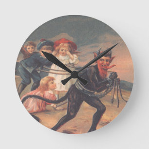 Krampus Kidnapping Children Round Clock