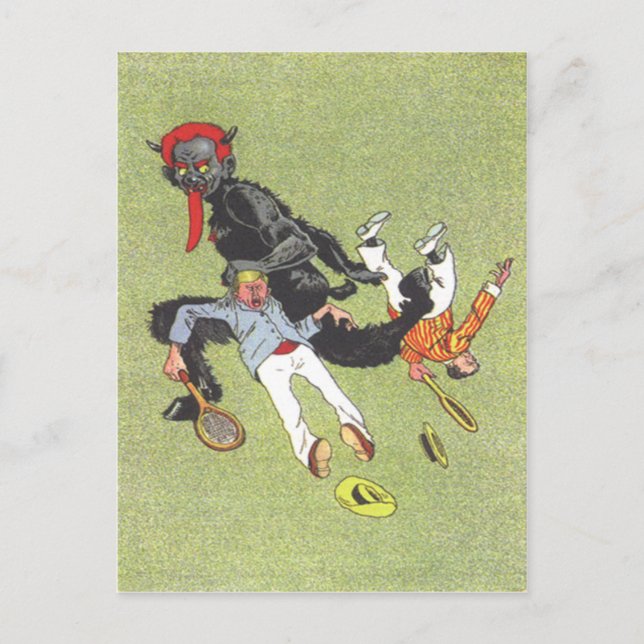 Krampus Kidnapping Men Postcard (Front)