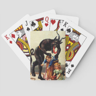 Krampus Kids in Basket Holiday Christmas Cards