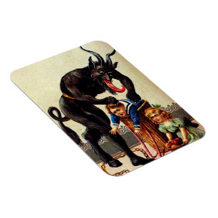 Krampus Kids in Basket Holiday Christmas Magnet