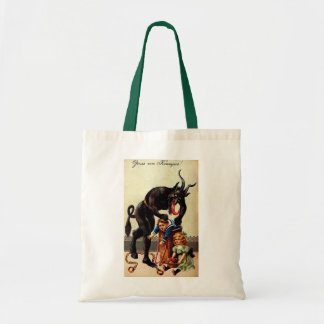 Krampus Kids in Basket Holiday Christmas Tote Bag