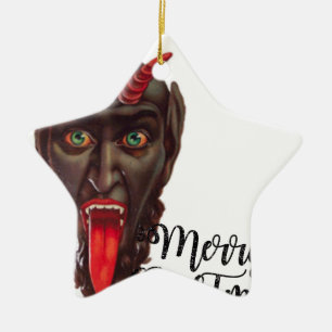 krampus merry christmas ceramic tree decoration