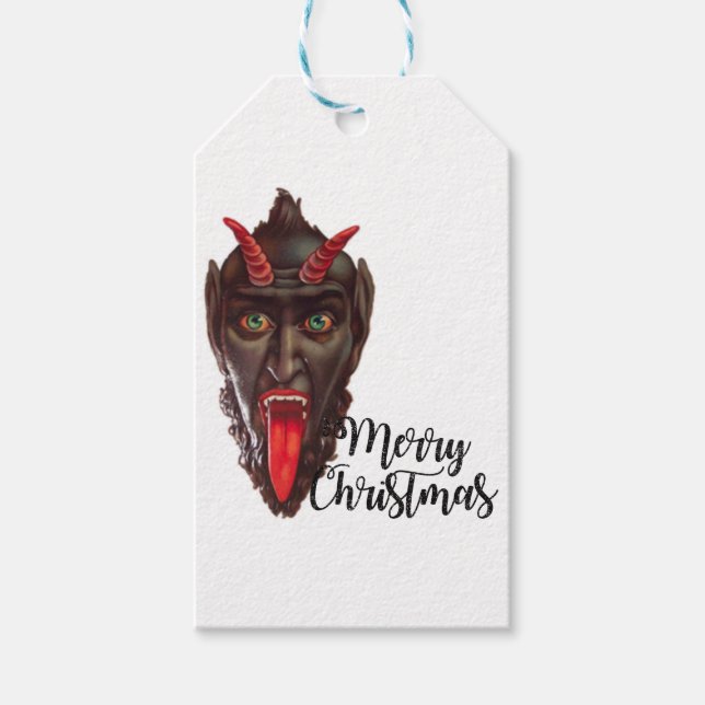 krampus merry christmas gift tags (Front)