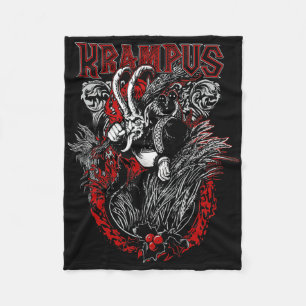 Krampus Merry Christmas Holiday Chrismas Horror Xm Fleece Blanket