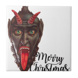 krampus merry christmas tile