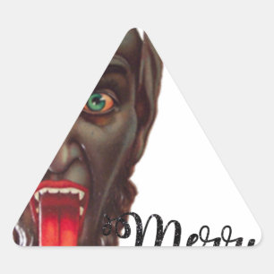 krampus merry christmas triangle sticker