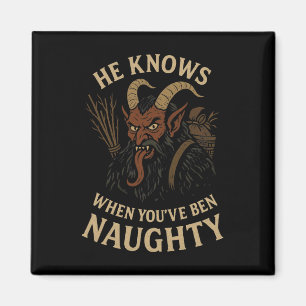 Krampus Naughty List Christmas Horror Magnet