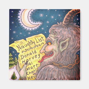 KRAMPUS NAUGHTY LIST CHRISTMAS MAGNET Customise
