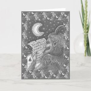 KRAMPUS NAUGHTY LIST, SCARY CHRISTMAS STORY HOLIDAY CARD