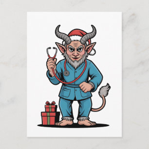 Krampus Nurse Christmas Evil Xmas Invitation Postcard