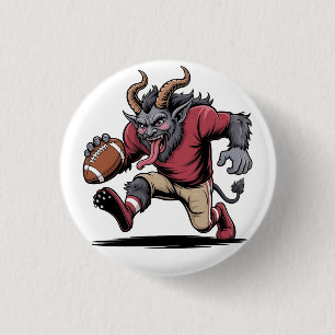Krampus Playing Football Christmas Fitness Xmas 3 Cm Round Badge