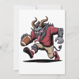 Krampus Playing Football Christmas Fitness Xmas Announcement