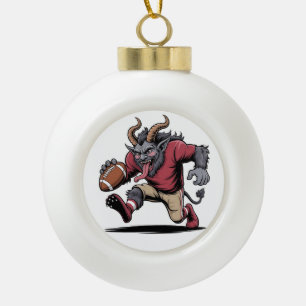 Krampus Playing Football Christmas Fitness Xmas  Ceramic Ball Christmas Ornament