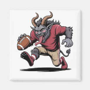 Krampus Playing Football Christmas Fitness Xmas  Magnet