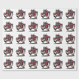 Krampus Playing Football Christmas Fitness Xmas  Wrapping Paper