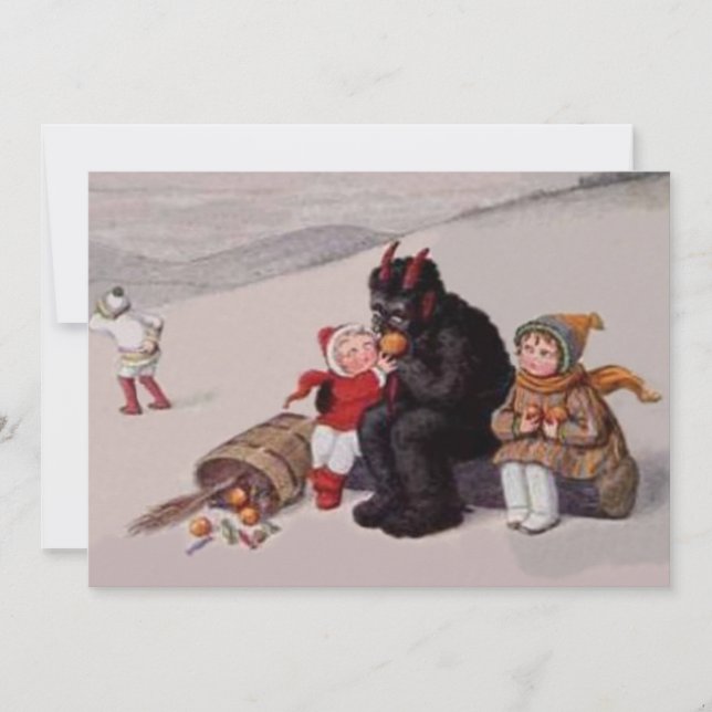 Krampus Playing With Children Snow (Front)