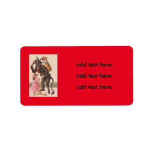 Krampus Punishing Children Switch Chain Label