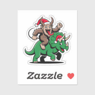 Krampus Riding A Dinosaur Santa Christmas Evil
