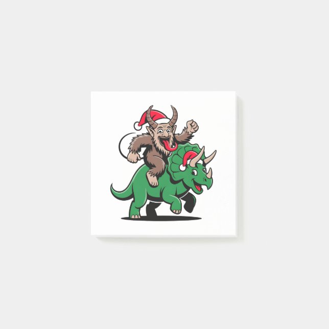 Krampus Riding A Dinosaur Santa Christmas Evil Post-it Notes (Front)