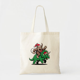 Krampus Riding A Dinosaur Santa Christmas Evil Tote Bag