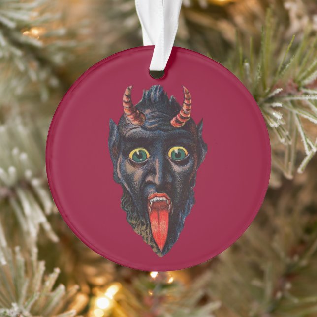 Krampus Round Christmas Ornament (Tree)