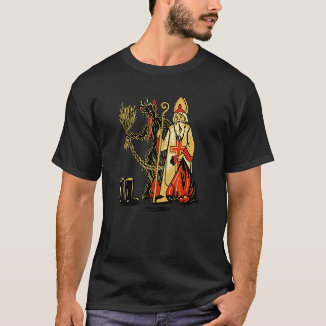 Krampus Saint Nicholas Christmas Demon Merry Kramp T-Shirt (Front)