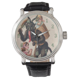 Krampus Scaring Girls Vintage Holiday Christmas Watch